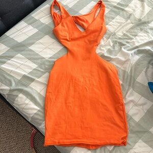 orange mini dress
